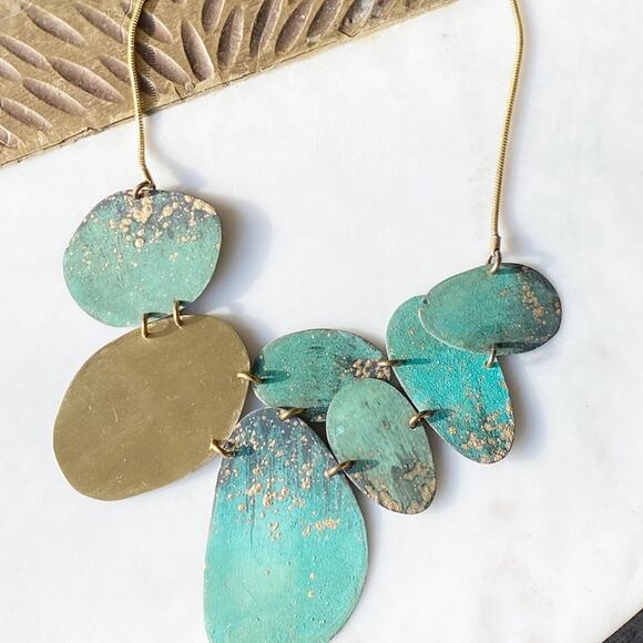 NEW Anthropologie x Sibilia Beach Stones Bib Necklace - Picture 10 of 13